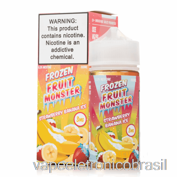 Vape Eletronico Ice Morango Banana - Monstro De Frutas Congeladas - 100ml 6mg